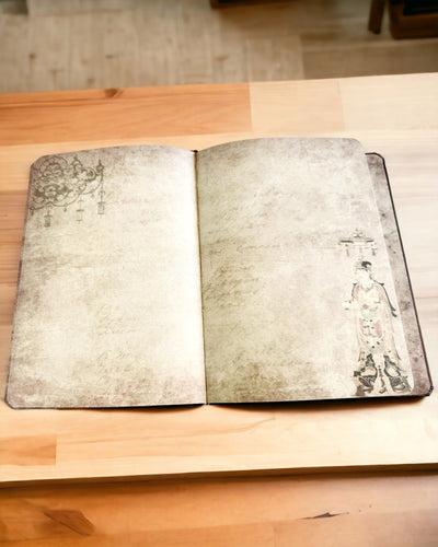 Vintage Bruin Notitieboek met Decoratieve Retro Omslag – Ontdekkersnotitieboek – Bruin, Vintage