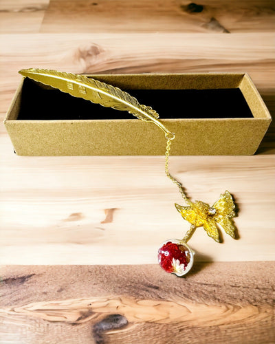 Creatieve Metalen Boekenlegger Retro Vintage Boekenlegger - Veer en Vlinder in Barokstijl