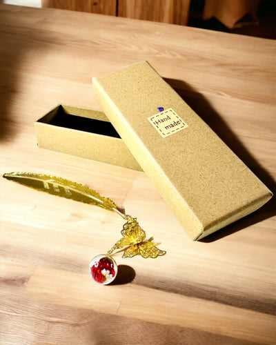 Creatieve Metalen Boekenlegger Retro Vintage Boekenlegger - Veer en Vlinder in Barokstijl