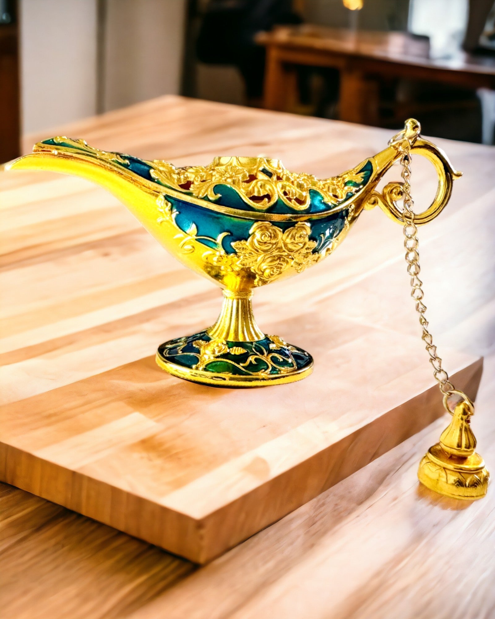 Kleine Handgemaakte Aladdin Lamp - Metalen Kunsthandwerk voor Huisdecoratie, gravure