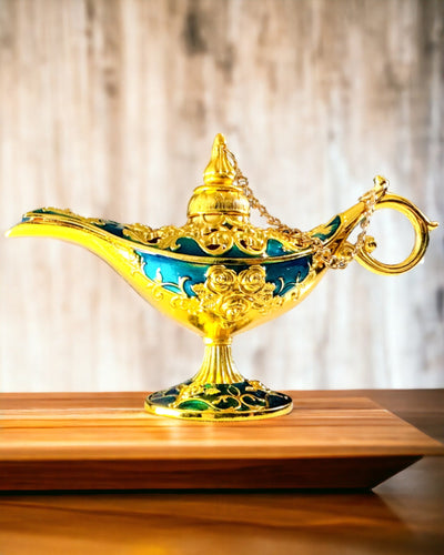 Kleine Handgemaakte Aladdin Lamp - Metalen Kunsthandwerk voor Huisdecoratie, gravure