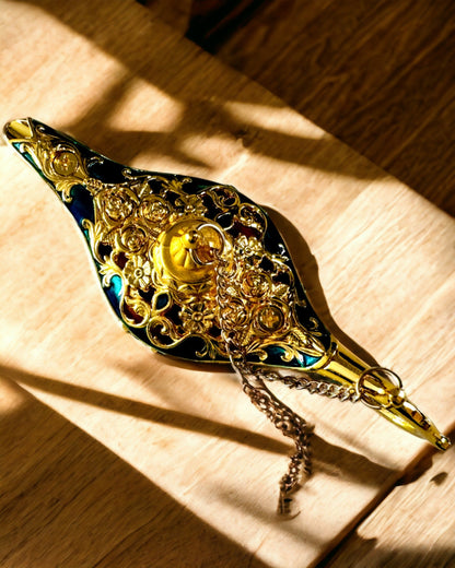 Kleine Handgemaakte Aladdin Lamp - Metalen Kunsthandwerk voor Huisdecoratie, gravure