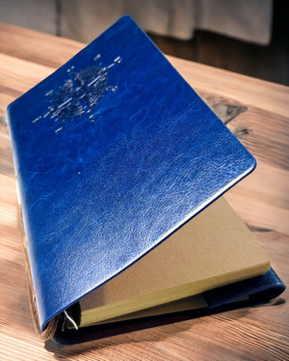 Vintage Zeilnotitieboek A6 of A7 formaat - met Kompasmotief en Gelagerde Bladen - Verkrijgbaar in verschillende Kleuropties, mogelijkheid tot graveren