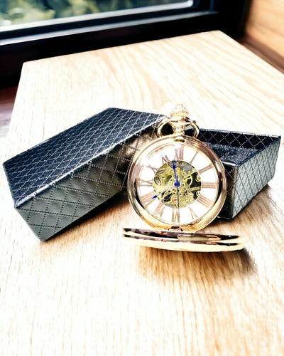 Vintage Zakhorloge met Transparante Wijzerplaat en Skeletmechanisme