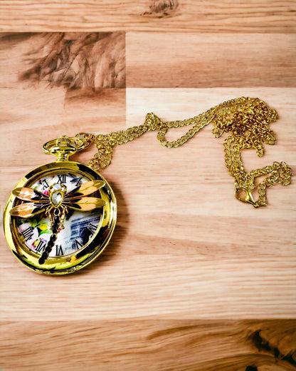 Klassieke Vintage Zakhorloge met Transparante Deksel