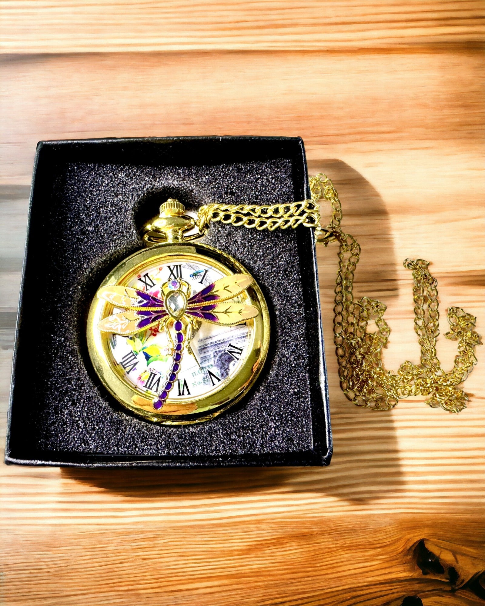 Klassieke Vintage Zakhorloge met Transparante Deksel