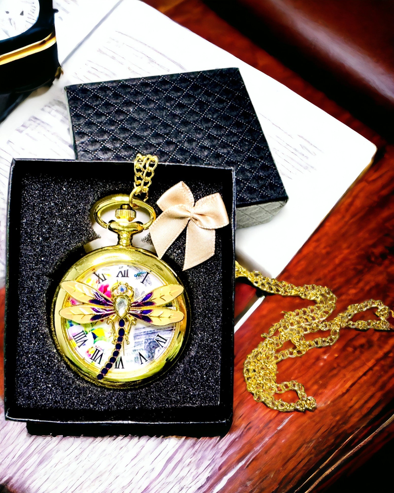 Klassieke Vintage Zakhorloge met Transparante Deksel