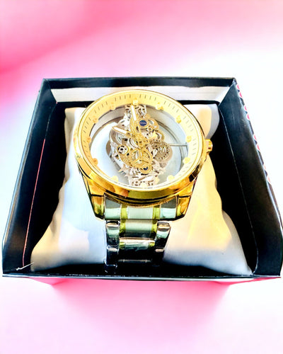 Mannen Kwarts Horloge "Vision Sport" – Dubbelzijdig Transparant met Aluminium