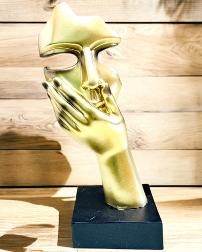 Abstracte Handbeeldhouwwerk "Touch of Art" - Kantoor Decoratie in Europese Stijl, Personaliseerbaar met Gravure 2 stuks