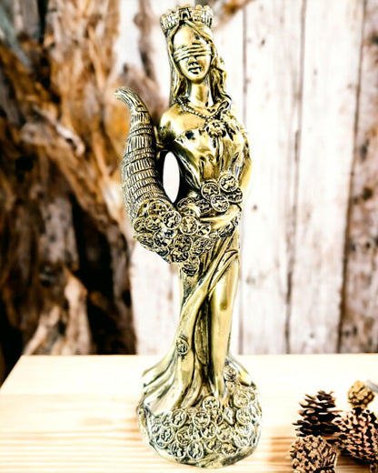 "Beeld van de Godin van Overvloed" - Decoratief Harsbeeld van Fortuna voor Thuis en Kantoor