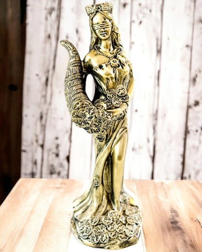 "Beeld van de Godin van Overvloed" - Decoratief Harsbeeld van Fortuna voor Thuis en Kantoor