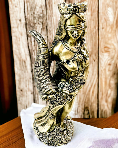 "Beeld van de Godin van Overvloed" - Decoratief Harsbeeld van Fortuna voor Thuis en Kantoor