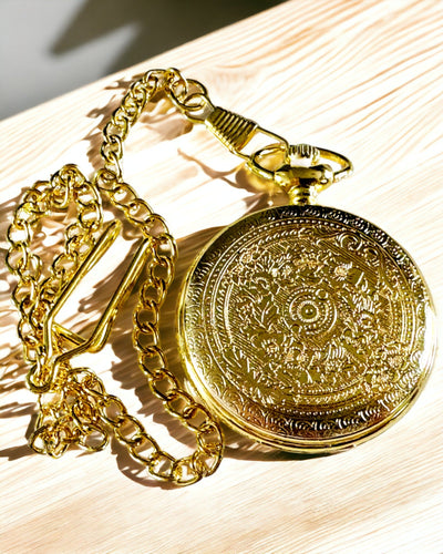 Gouden Retro Stijl Zakhorloge met Graveermogelijkheid