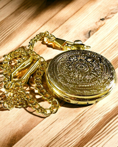 Gouden Retro Stijl Zakhorloge met Graveermogelijkheid