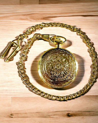 Gouden Retro Stijl Zakhorloge met Graveermogelijkheid