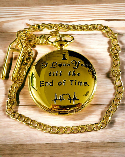 Gouden Retro Stijl Zakhorloge met Graveermogelijkheid