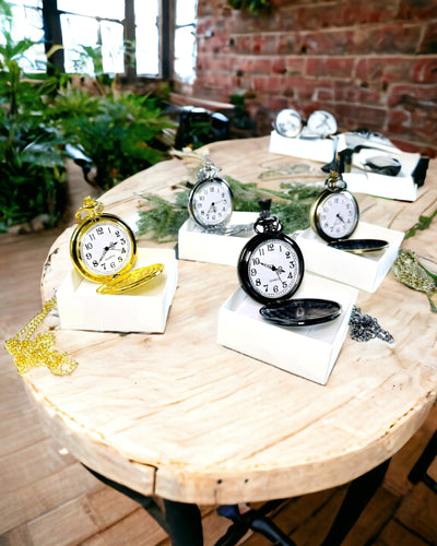 Vintage zakhorloge met personalisatiemogelijkheid - geborsteld goud