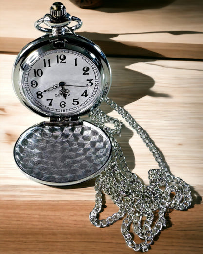 Klassieke Zilveren Zakhorloge met Graveeroptie