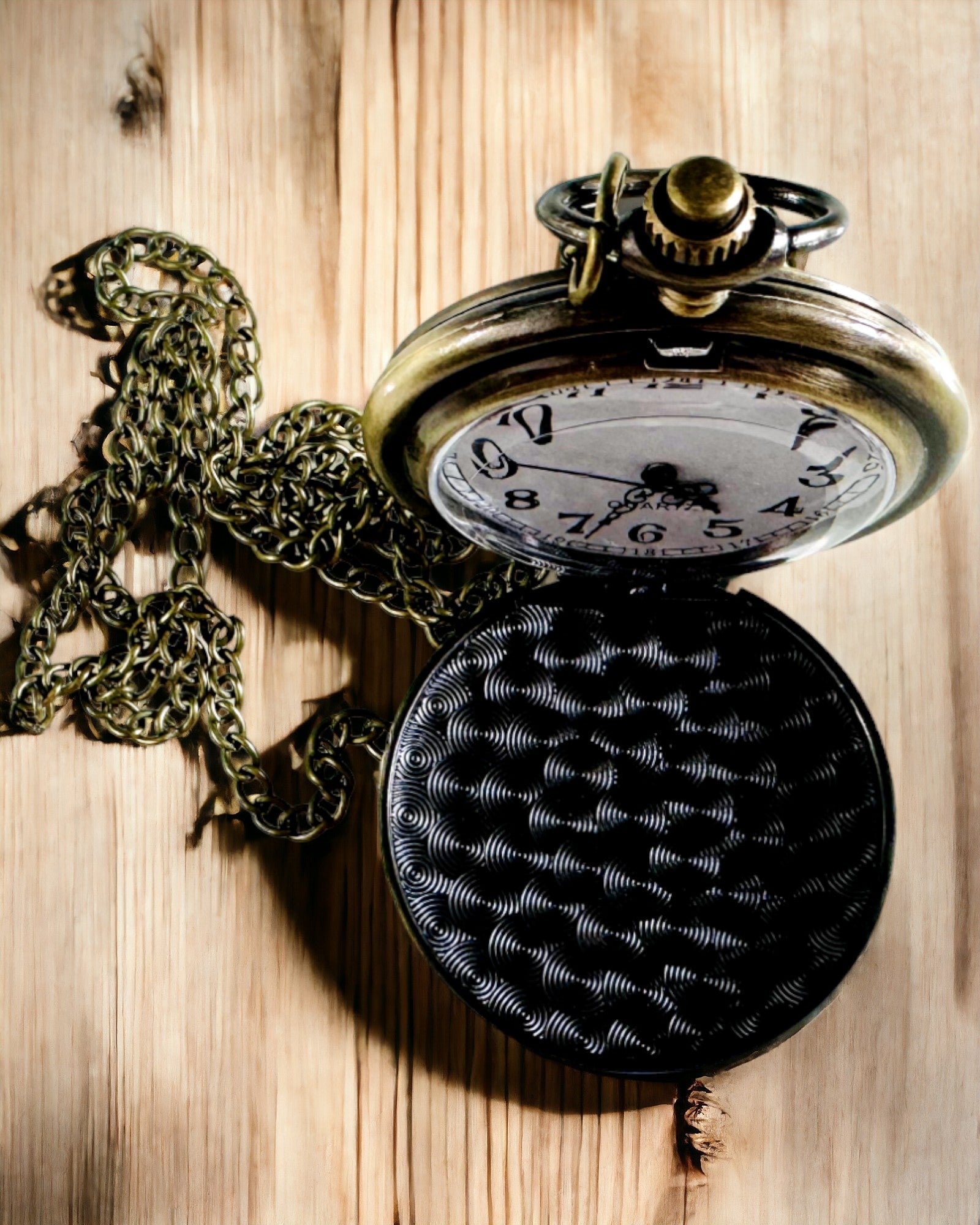 Vintage zakhorloge met personalisatiemogelijkheid - geborsteld goud