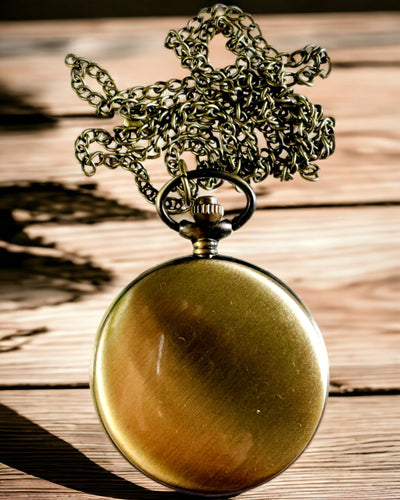 Vintage zakhorloge met personalisatiemogelijkheid - geborsteld goud