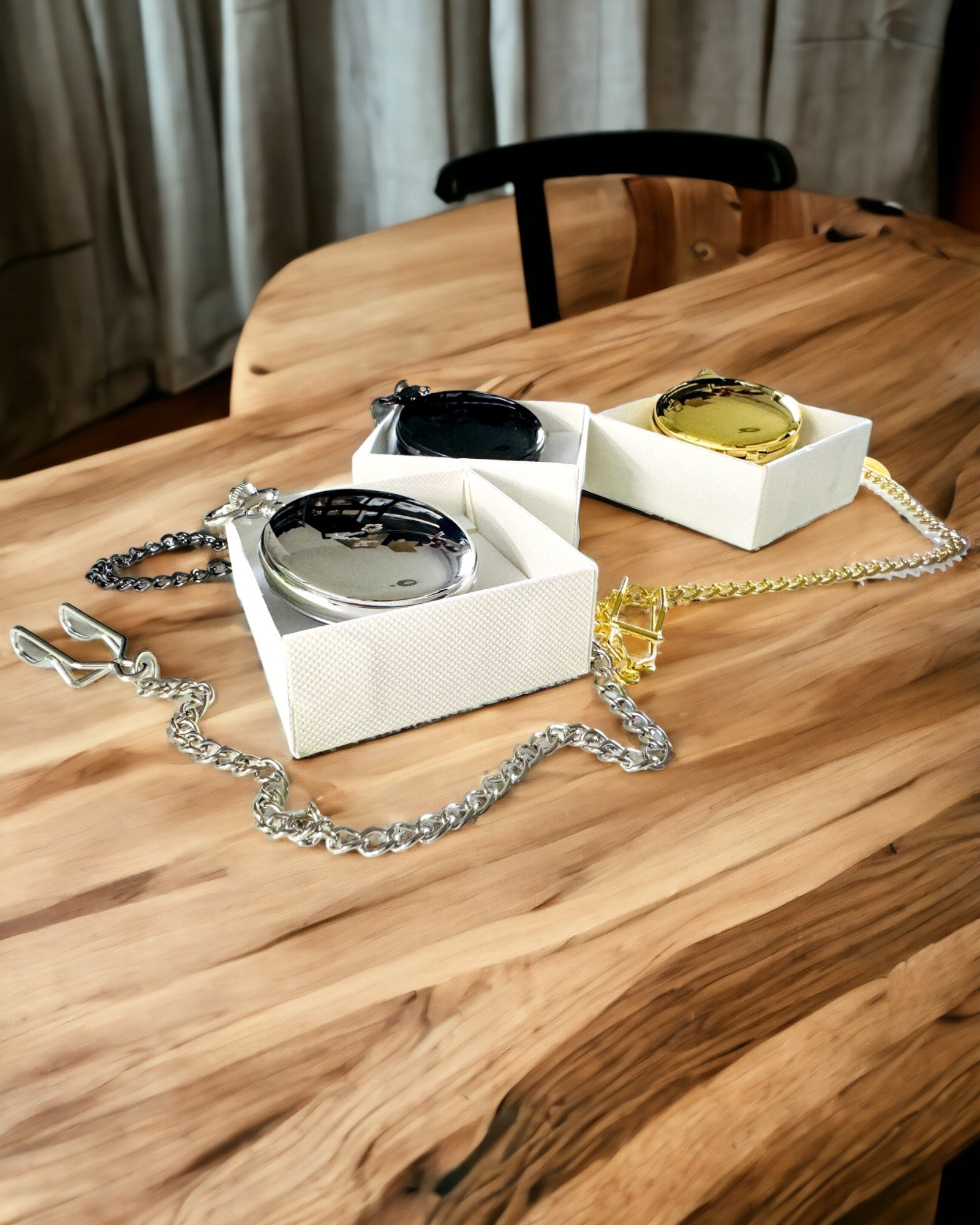 Zwarte zakhorloge "Elegancja Czasu" met personalisatieoptie