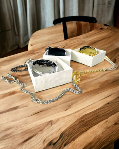 Zwarte zakhorloge "Elegancja Czasu" met personalisatieoptie