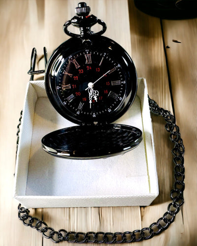 Zwarte zakhorloge "Elegancja Czasu" met personalisatieoptie