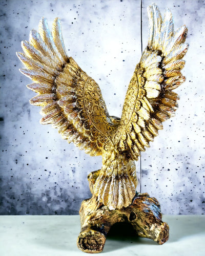 Statuet "Gouden Adelaar" met Personaliseringsoptie - Decoratie van Hars