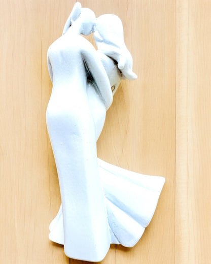 Elegante Verbinding - Kleine Decoratieve Beeldje met Gravure Optie - kleur wit