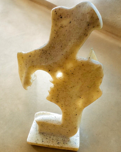 Beeldje "Elegantie in Steen" kleur wit - 13,5 cm hoog, Decoratief met Graveeroptie