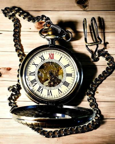 Zakhorloge met zichtbaar mechanisme – personalisatieoptie door graveren