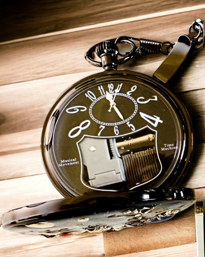 Zakhorloge "Astrum Temporis" - Zwarte rand. Mogelijkheid tot personalisatie met gravure