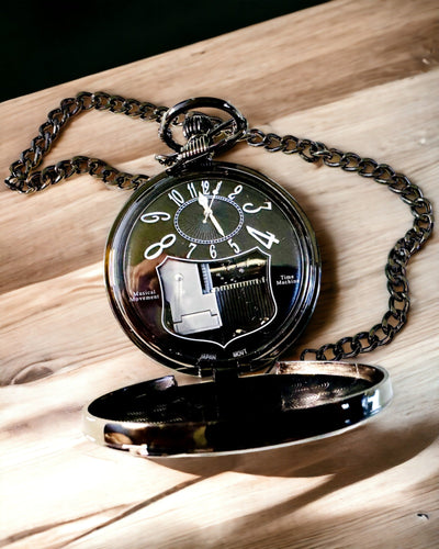 Zakhorloge "Astrum Temporis" - Zwarte rand. Mogelijkheid tot personalisatie met gravure