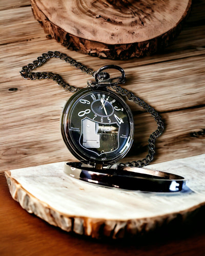 Zakhorloge "Astrum Temporis" - Zwarte rand. Mogelijkheid tot personalisatie met gravure