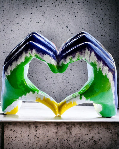 Kleurrijk Ruimtelijk Hart - Decoratief Beeldje van Hars met personalisatiemogelijkheid, als cadeau