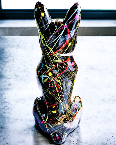 Kolorowy Psiak Artystyczny - Handgeschilderde Franse Bulldog, personalisatie met gravure, ideaal als cadeau