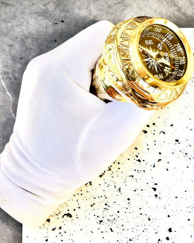 Kompasso Black - Wandelstok - Handgesneden Hout - Exclusieve Editie met Gravure Optie