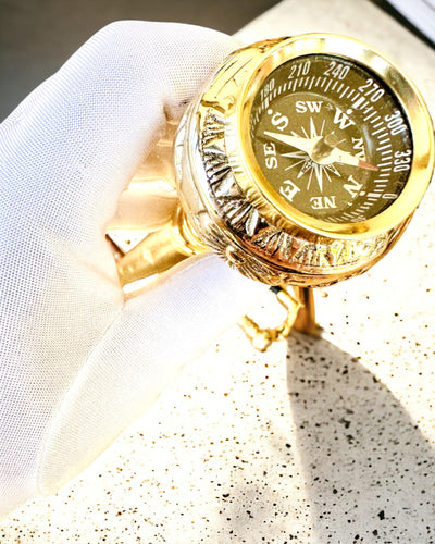 Kompasso Black - Wandelstok - Handgesneden Hout - Exclusieve Editie met Gravure Optie