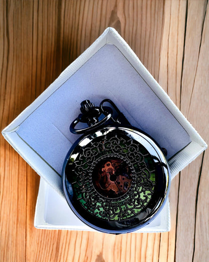 Zakhorloge "Eterna Elegantie", gepersonaliseerd cadeau, graveren. Kleur zwart