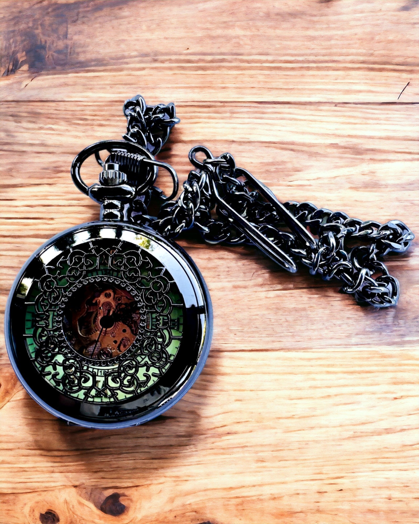 Zakhorloge "Eterna Elegantie", gepersonaliseerd cadeau, graveren. Kleur zwart