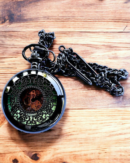 Zakhorloge "Eterna Elegantie", gepersonaliseerd cadeau, graveren. Kleur zwart