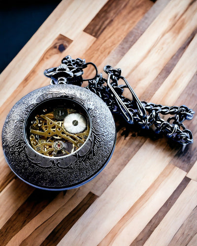 Zakhorloge "Eterna Elegantie", gepersonaliseerd cadeau, graveren. Kleur zwart