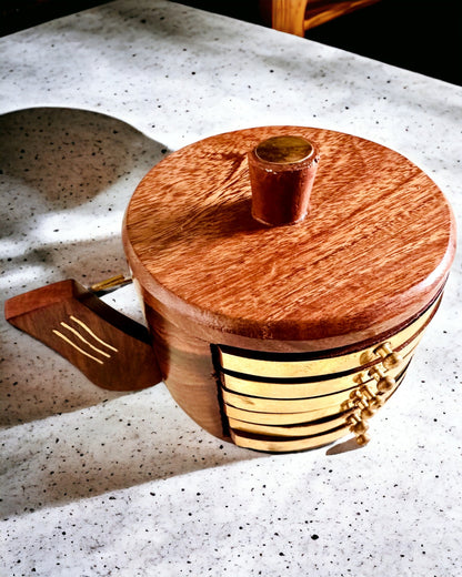 Retro Houten "Theedoos" met Gravure Optie
