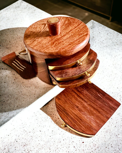 Retro Houten "Theedoos" met Gravure Optie