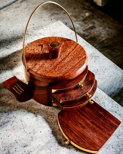 Retro Houten "Theedoos" met Gravure Optie