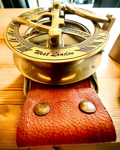 Zonnewijzer "Antieke Kompas", polshorloge met kompas, mogelijkheid tot personalisatie met gravure