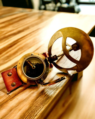 Zonnewijzer "Antieke Kompas", polshorloge met kompas, mogelijkheid tot personalisatie met gravure