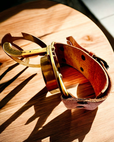 Zonnewijzer "Antieke Kompas", polshorloge met kompas, mogelijkheid tot personalisatie met gravure