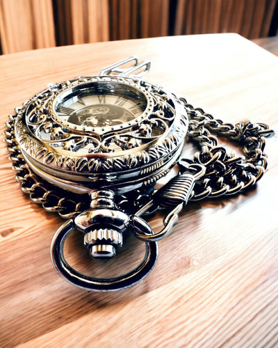 Zilveren zakhorloge "Vintage Elegance" met mogelijkheid tot personalisatie met gravure