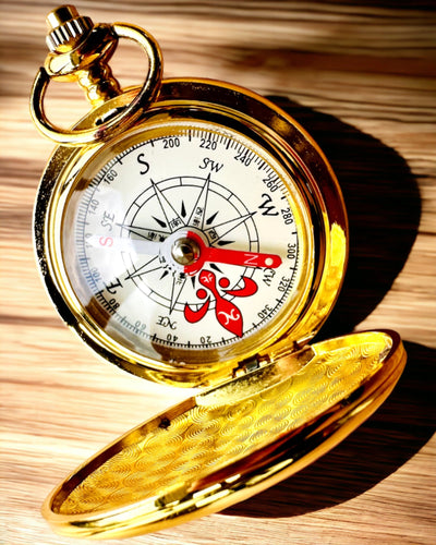 Kompas Wędrowiec met Gravure-optie - kleur goud
